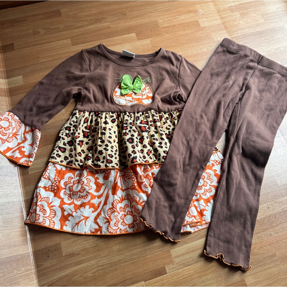 Ann Loren fall/Halloween/Thanksgiving/pumpkin outfit size 4/5T girls